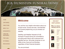 Tablet Screenshot of humistonfuneralhome.com